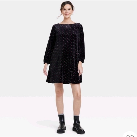 The Nines by HATCH™ Long Sleeve Velvet Swing Maternity Dress Size XXL - Picture 6 of 16